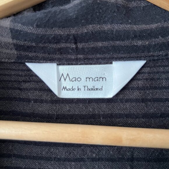 Mao Mam Thailand Black Gray Checked Jacket Women's Size Large - Picture 5 of 8